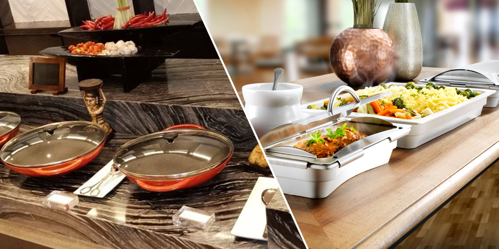 Appealing buffet counters with hidden technology