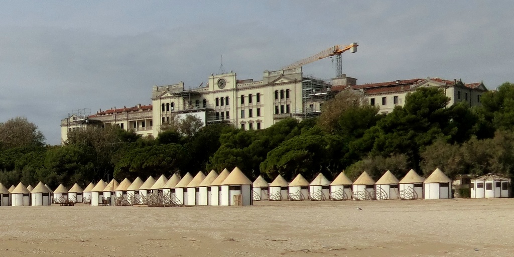 Private beach in Lido, former Hotel des Bains
