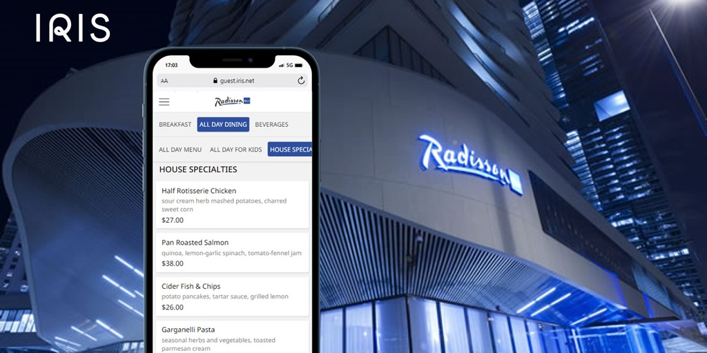 Radisson Blu Aqua Hotel, Chicago, deploys IRIS mobile ordering to grow F&B revenue and improve staff retention